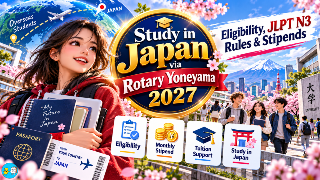 Study in Japan via Rotary Yoneyama 2027 Eligibility, JLPT N3 Rules & Stipends (1)